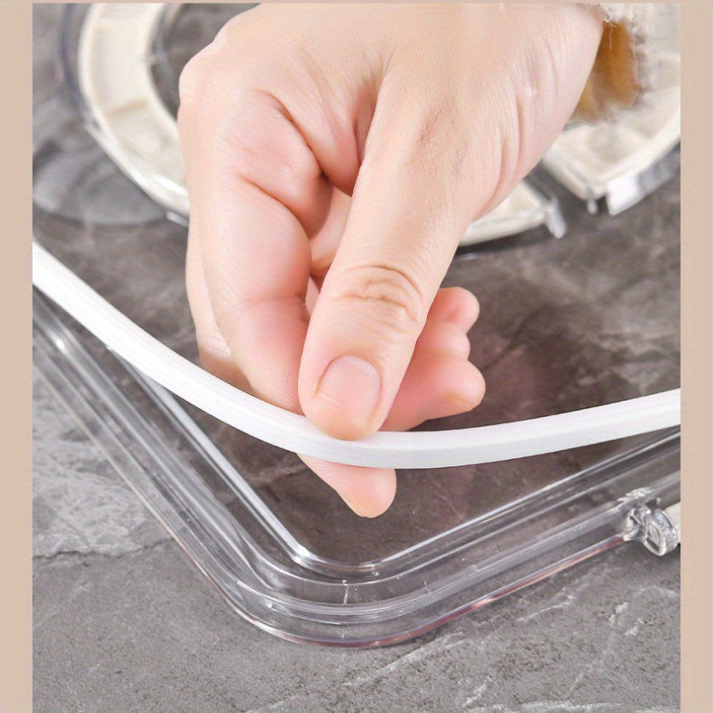1pc Large 3-Grid Refrigerator Fresh-Keeping Drain Grid, Large Transparent Sealed Dust-Proof And Moisture-Proof Storage Box, Small 2-Grid Transparent Vegetable, Fruit, Fresh-Keeping Box, Built-In Partitions Can Be Used Separately