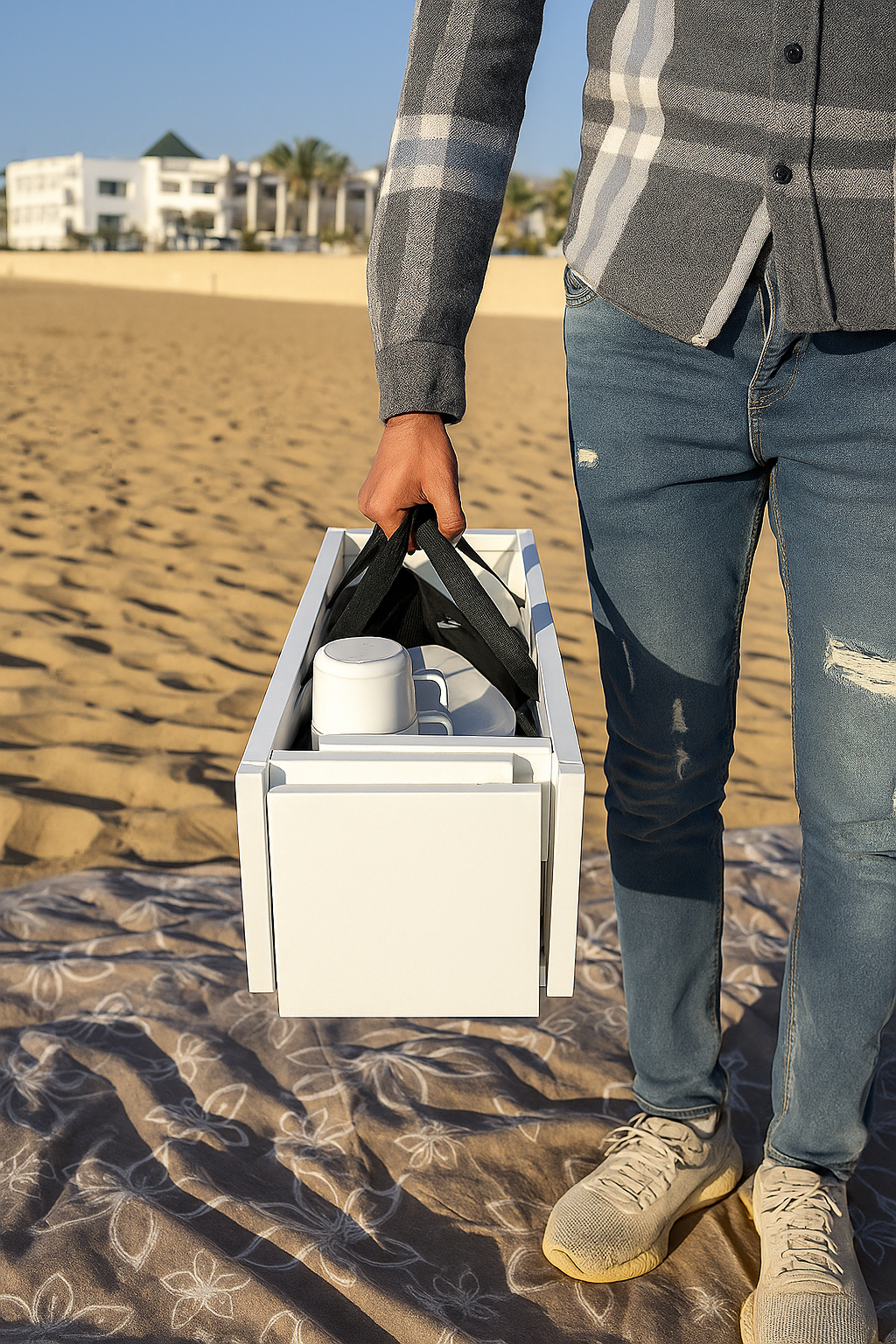 🏖️ طاولة الشاطئ الذكية للعائلات: خفيفة، عملية، ومتعددة الاستعمالات!