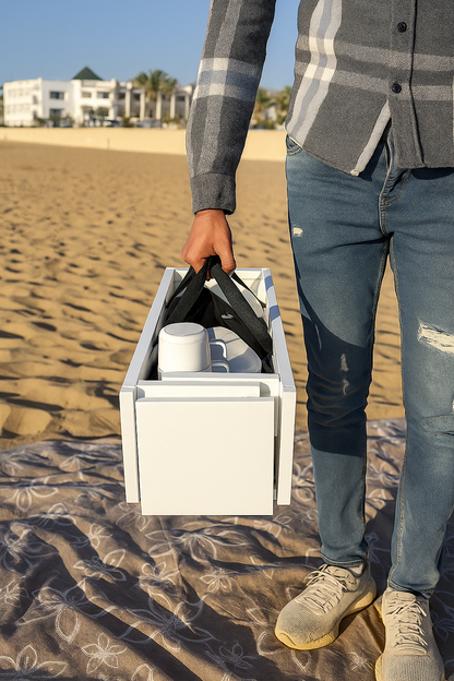 🏖️ طاولة الشاطئ الذكية للعائلات: خفيفة، عملية، ومتعددة الاستعمالات!