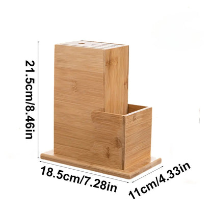 Inttox-🔪🪵 Bloc de Couteaux en Bambou Naturel  🌿