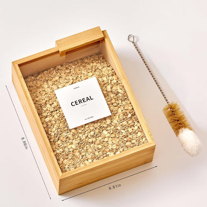 Boîtes de Rangement en Bambou – 2L pour Riz, Pâtes et Céréales