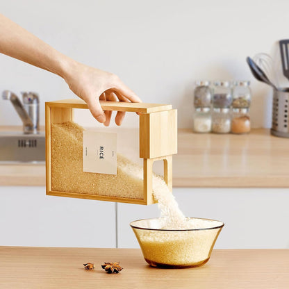 Boîtes de Rangement en Bambou – 2L pour Riz, Pâtes et Céréales