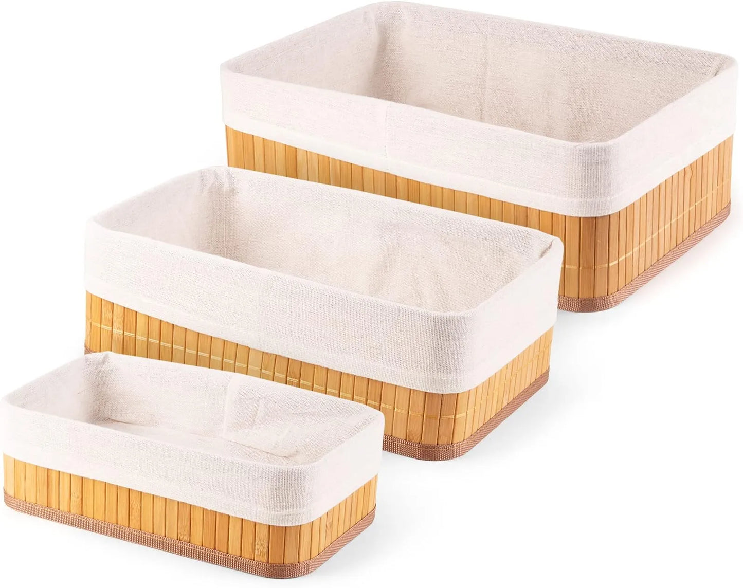 3 Paniers de Rangement en Bambou