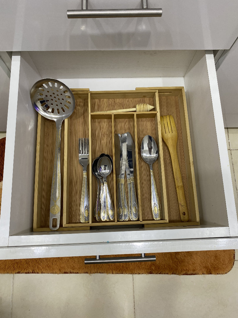 Organisateur de tiroir extensible en bambou